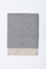 "Classic 7-10"  soft gray  Merino wool throw 