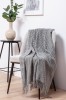 "Etno 5-11" double - sided merino wool throw in gray and white checkers
