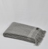 "Etno 5-11" double - sided merino wool throw in gray and white stripes