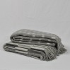 "Arina 4-01" white/gray double-sided merino wool throw 