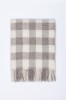 "Eli 1-00" Pure New Wool throw  in white and beige checkers